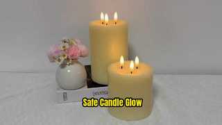 3 candle wick flameless candles
