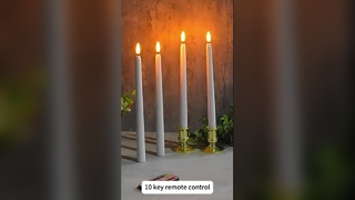 Flameless Taper Candles Gold Base Wedding Holiday Decor