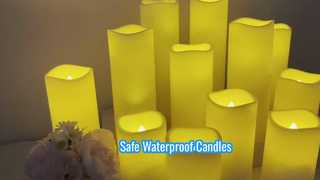  Waterproof Flameless Candles Set Remote