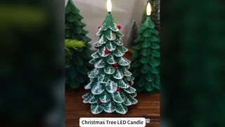 Elegant Gold Flameless Christmas Tree Candles